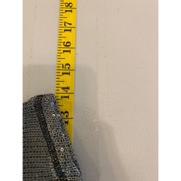 NWT Miss Me Long Sleeve Gray & Black Striped Sequin Mesh Top Medium - Picture 8 of 9